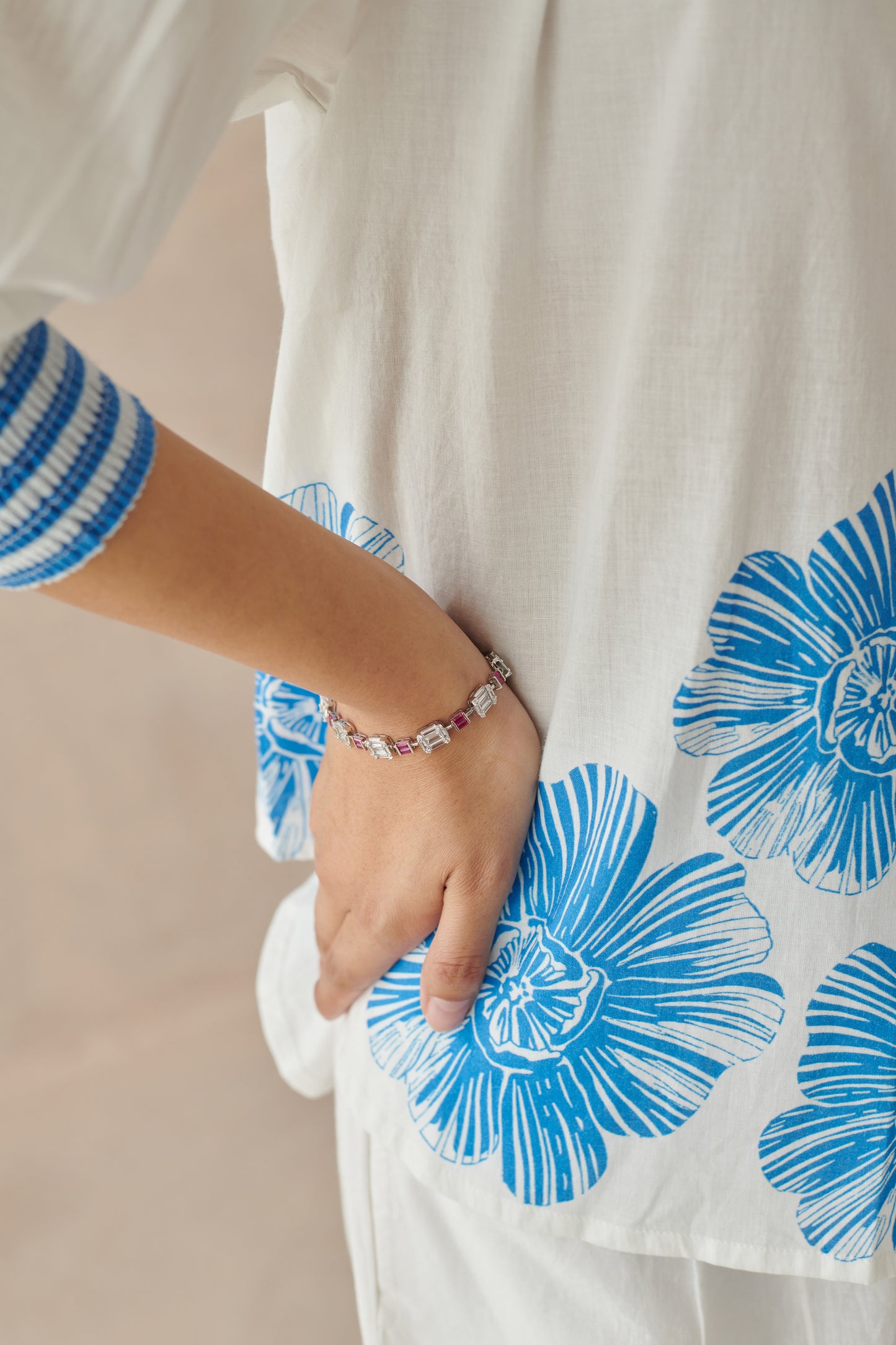 Plush White Relaxed Floral Top