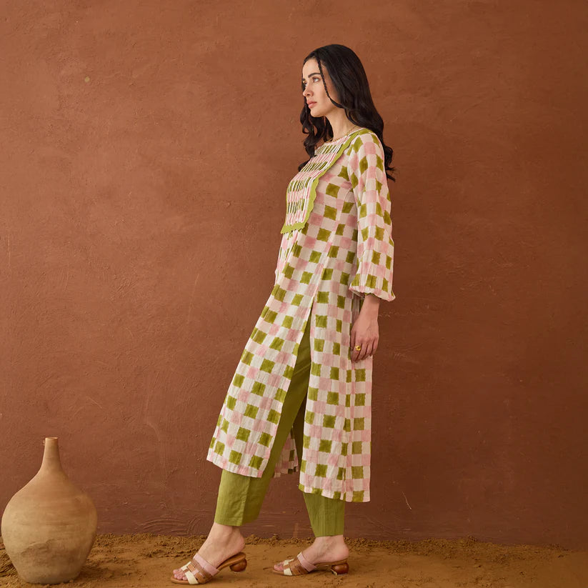 Rosewood Plaid Kurta Set