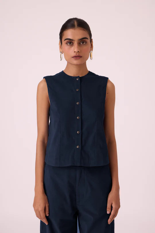 Wotton Blue Corduroy Top