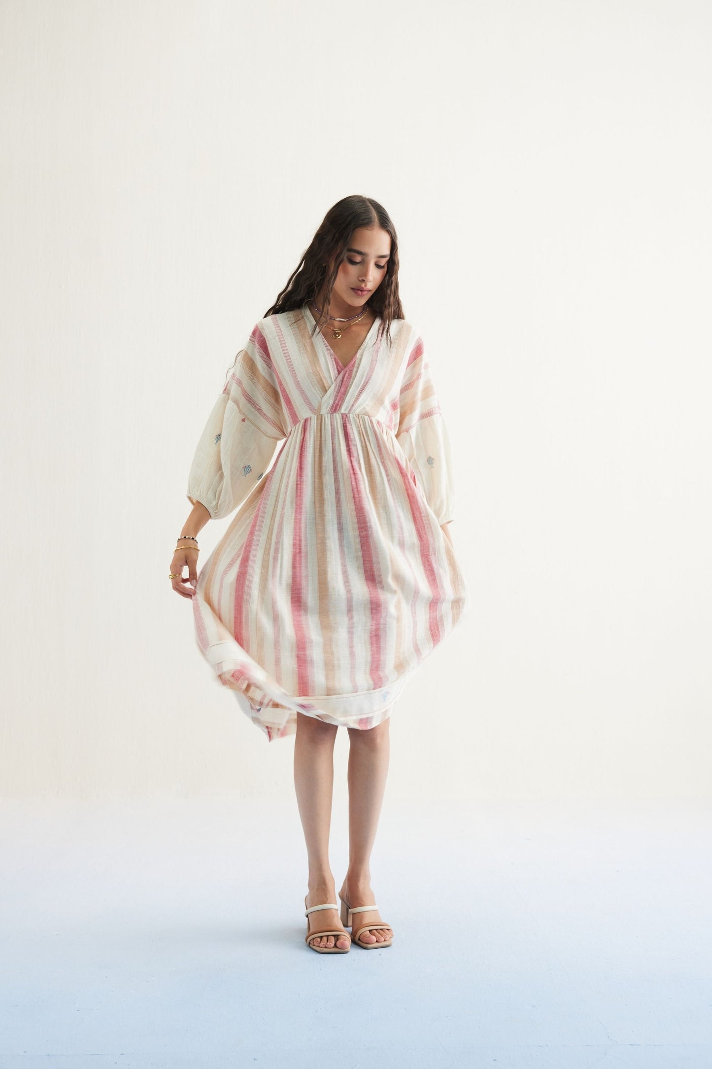 The Reef Shore Handwoven Kala Cotton Midi Dress
