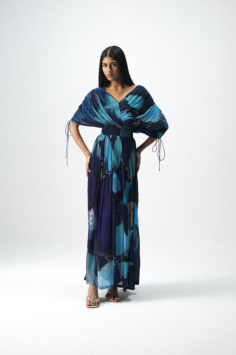 Blue Lagoon Draped Dress M