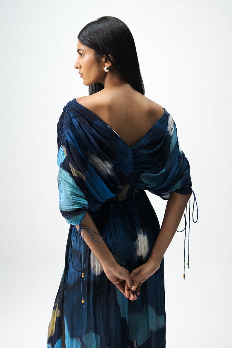 Blue Lagoon Draped Dress