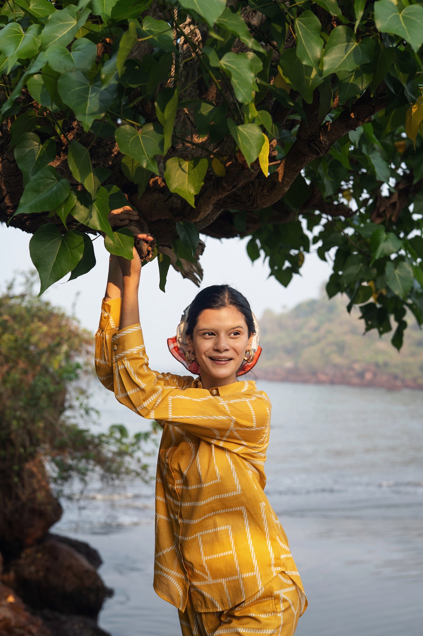 Diana Shirt (Mustard & Cream)