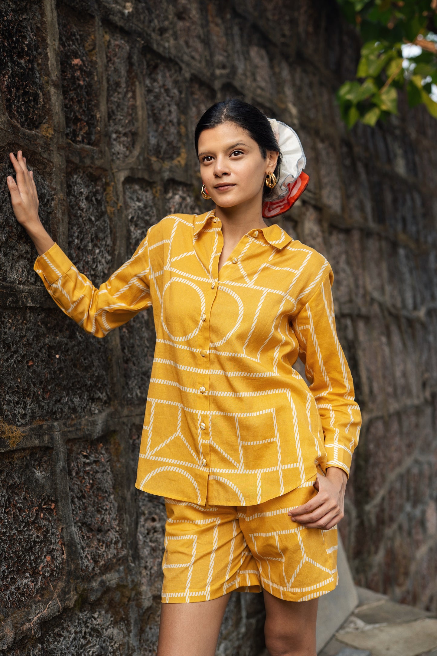 Diana Set (Mustard & Cream)