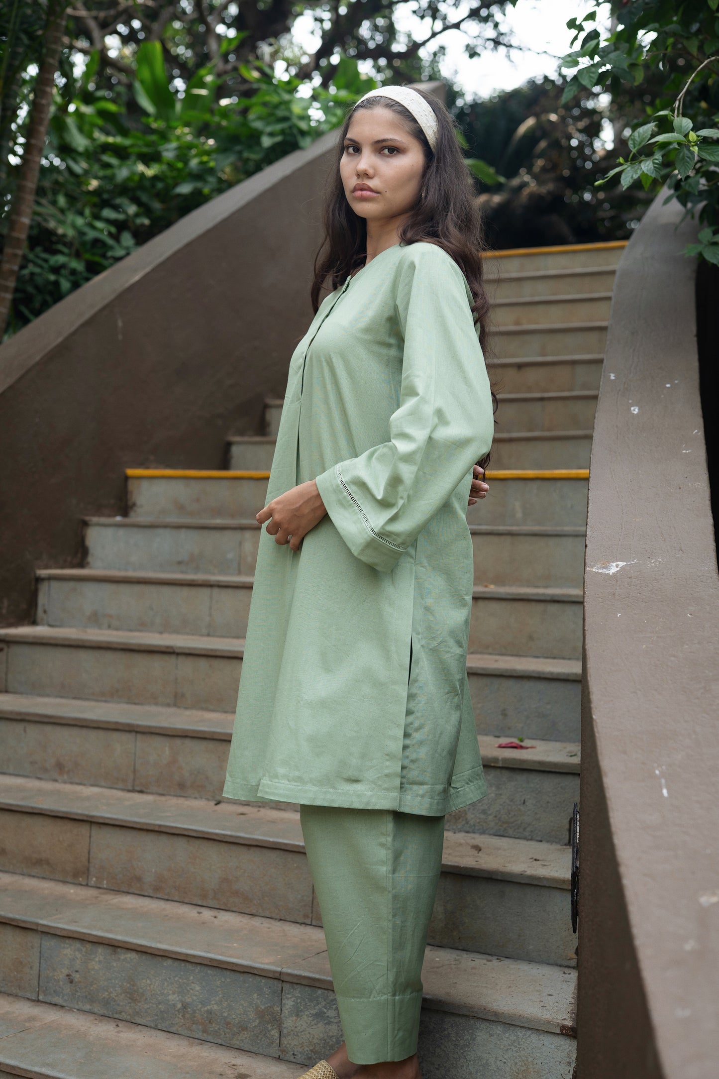 Iris Kurta Set (Olive Green)