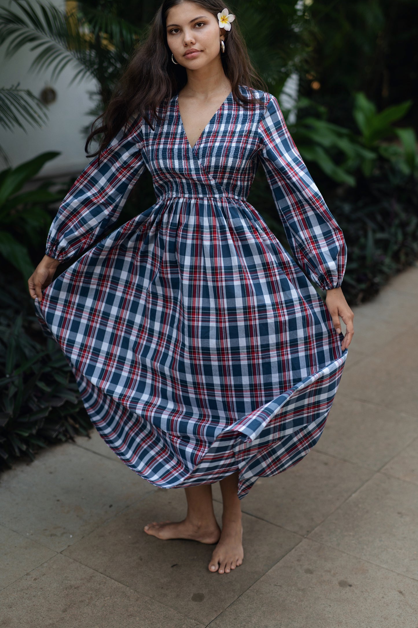 Roosh Dress (Blue & White)