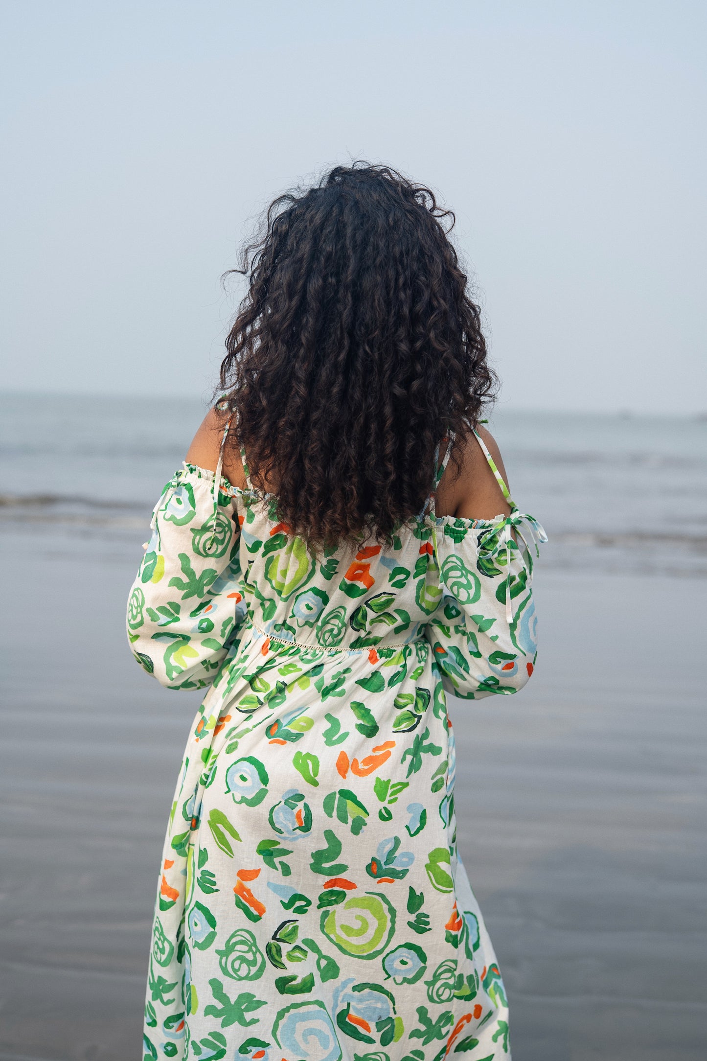 Zoe Dress (Green & White)