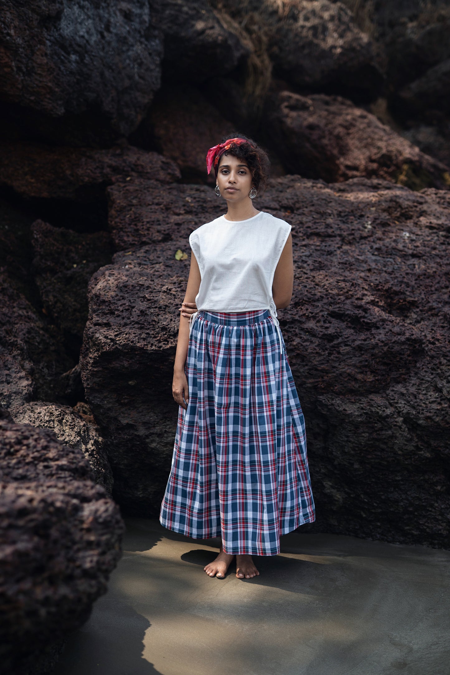 Wrap Skirt Set (Blue & White)