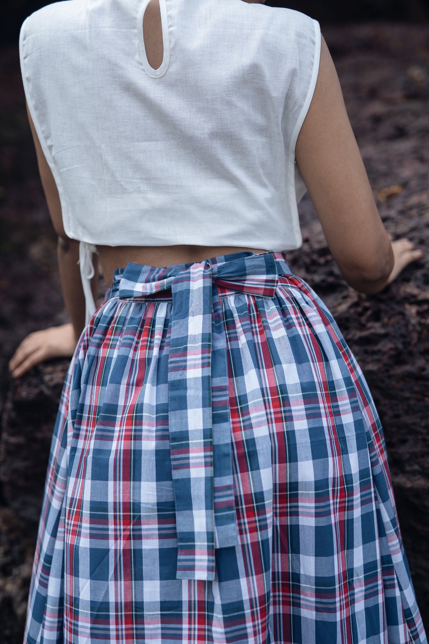 Wrap Skirt Set (Blue & White)