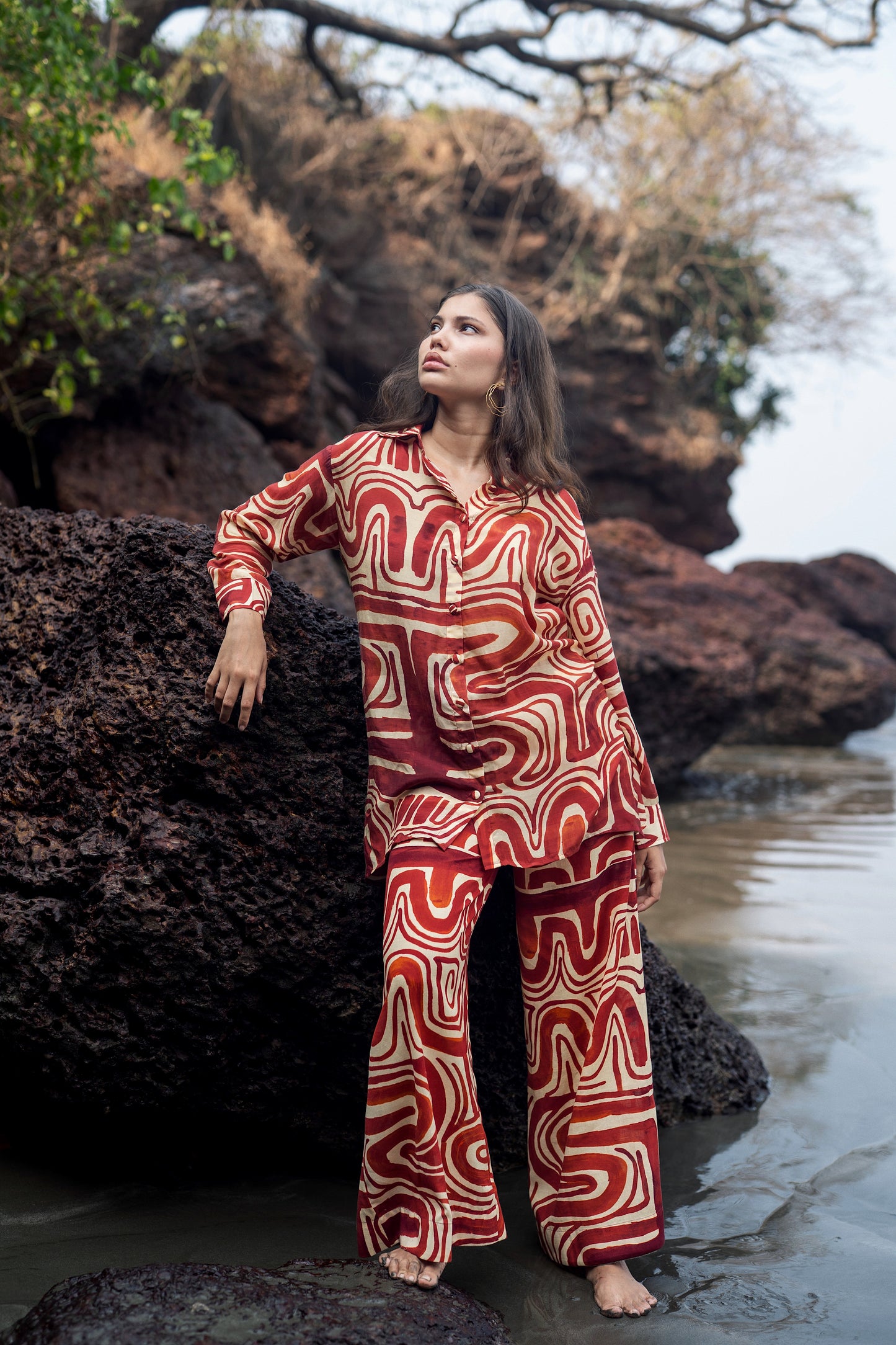 Maira Co-ord Set (Maroon)