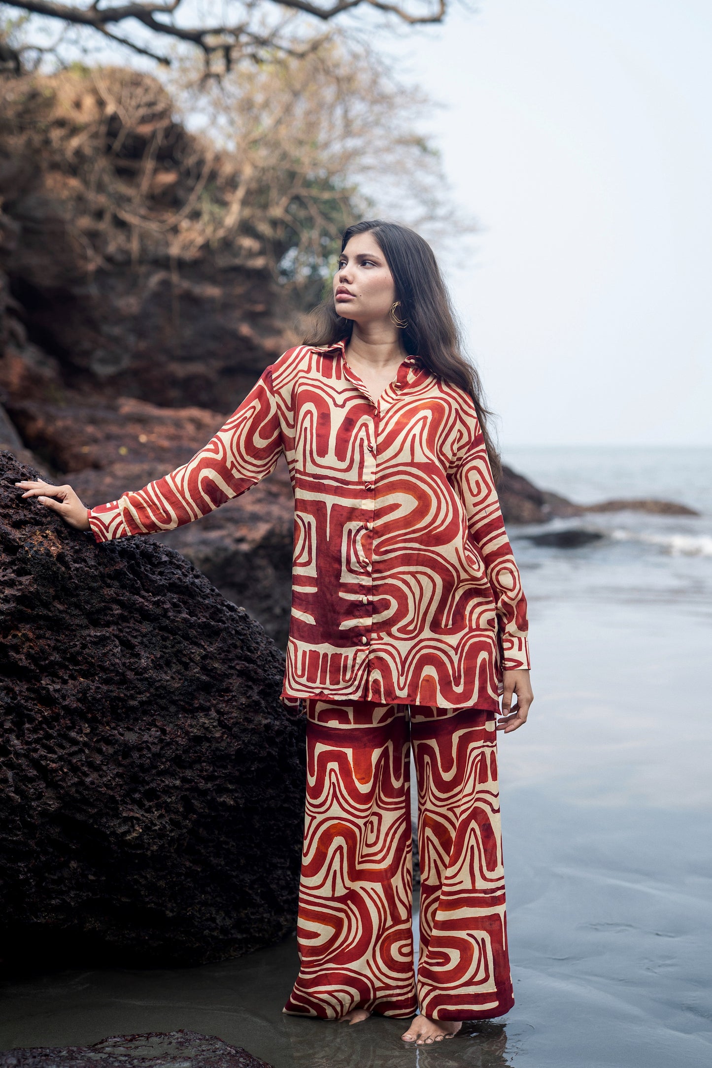 Maira Co-ord Set (Maroon)