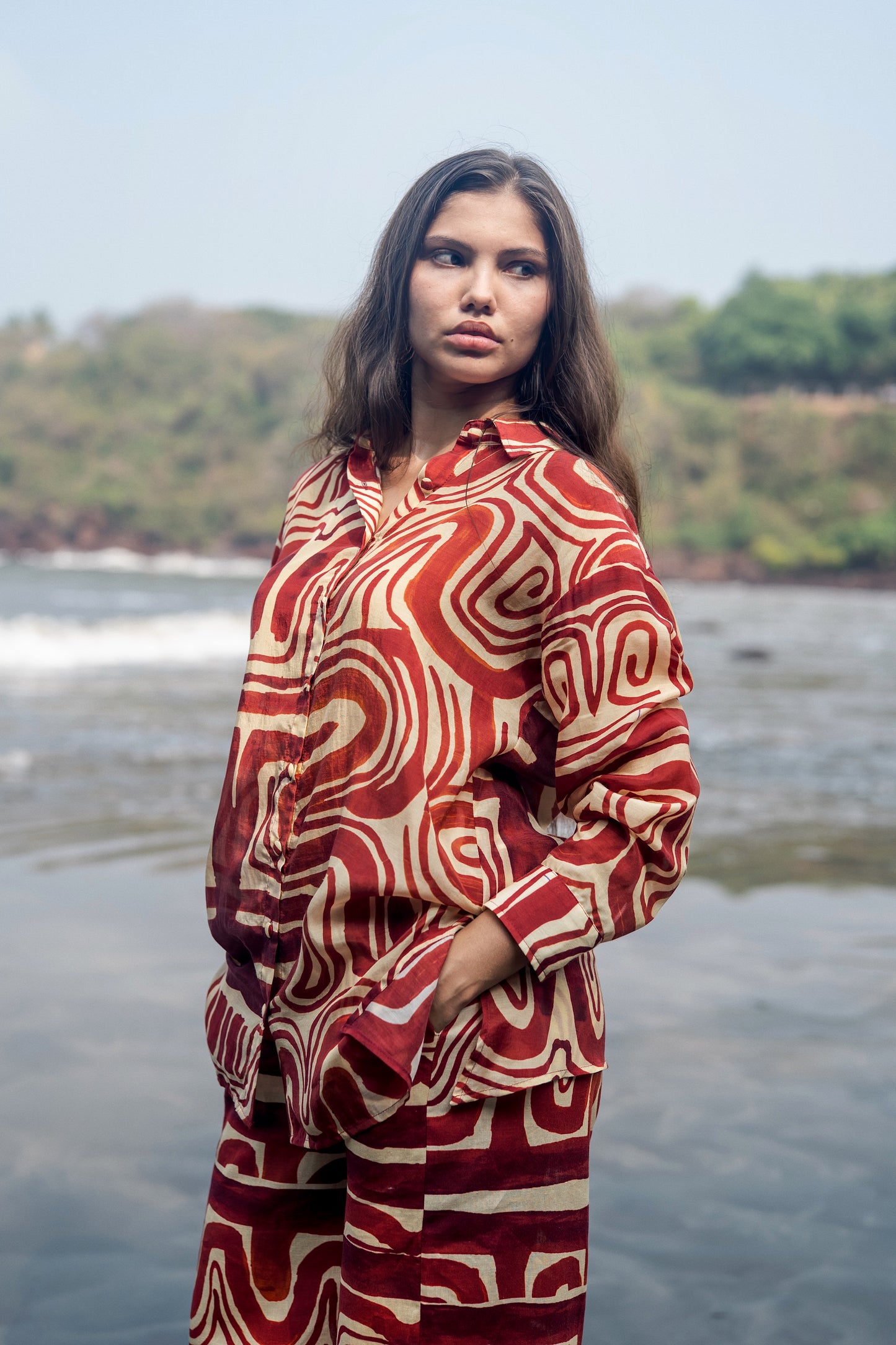 Maira Co-ord Set (Maroon)