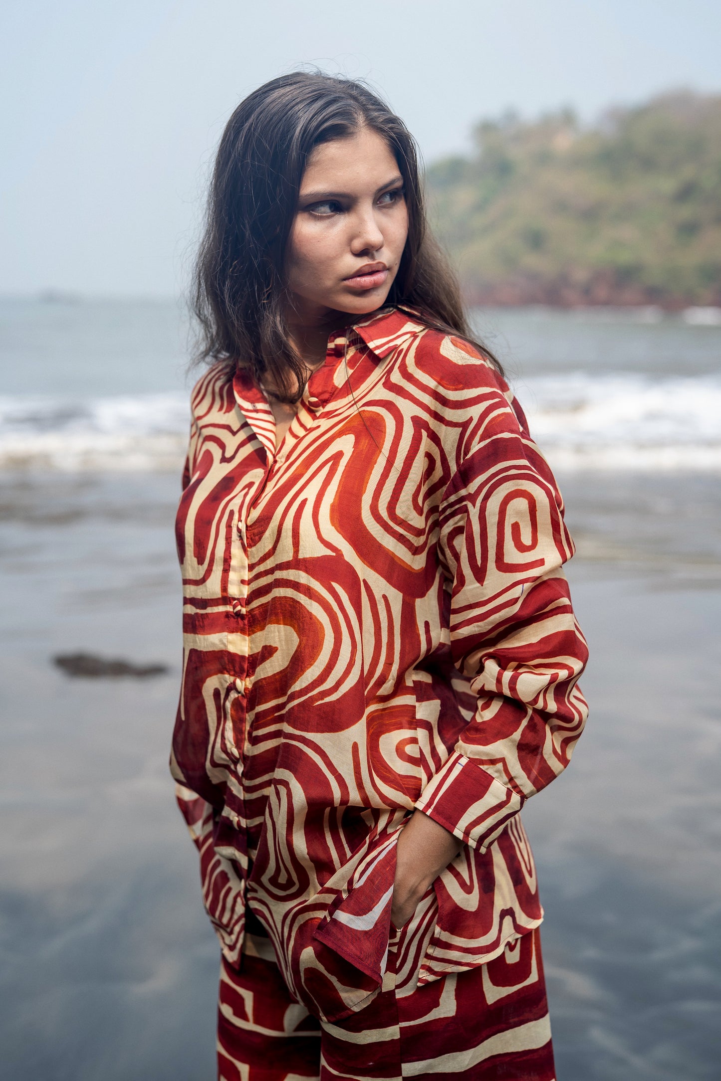 Maira Co-ord Set (Maroon)