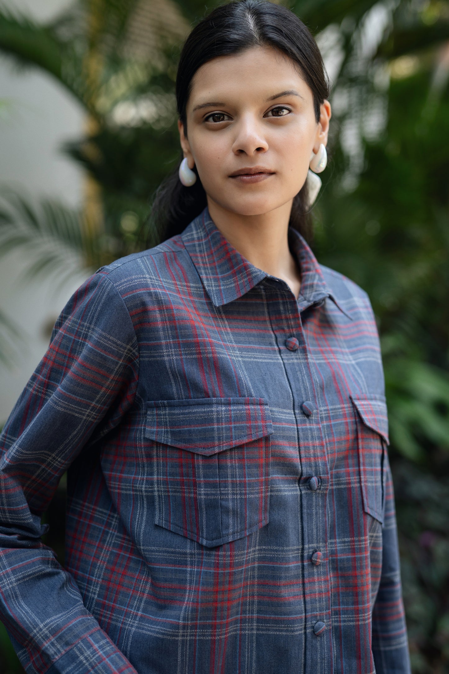 Roma Shirt Set (Denim Blue & Red)