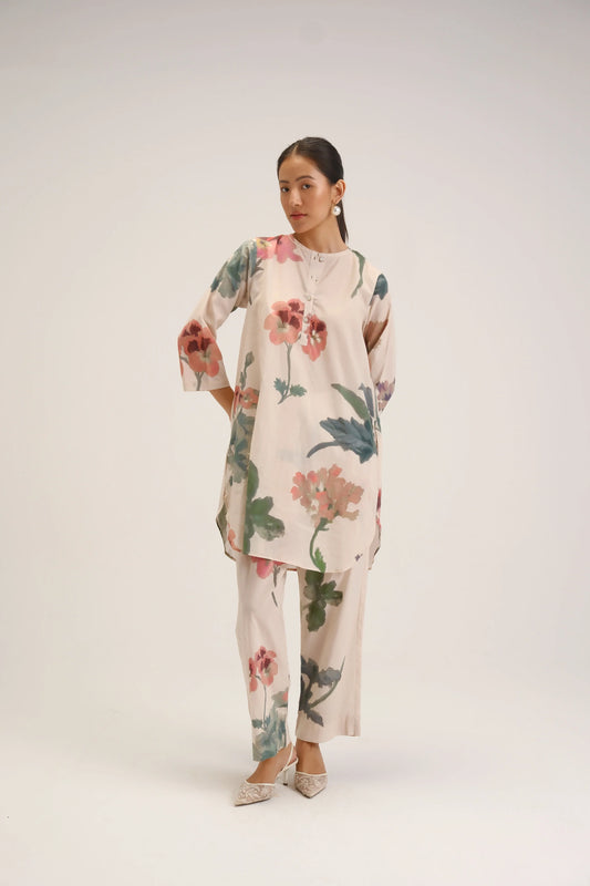 Juliet White Short Kurta Set