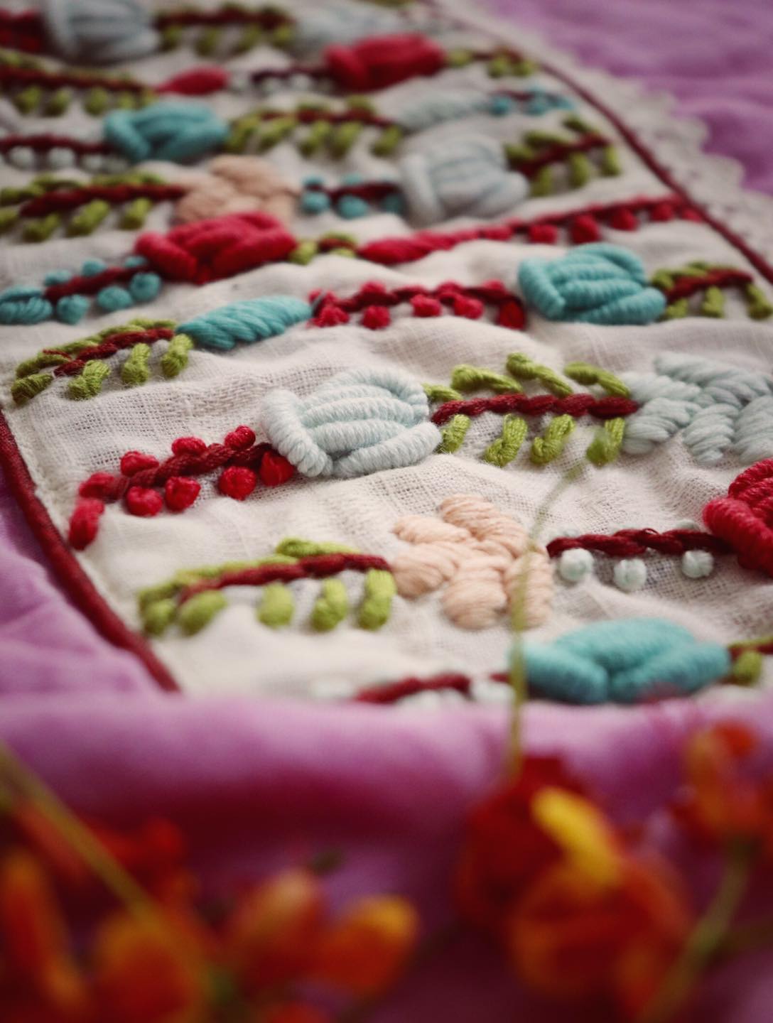 Pink Jamdani Wild Flowers 2