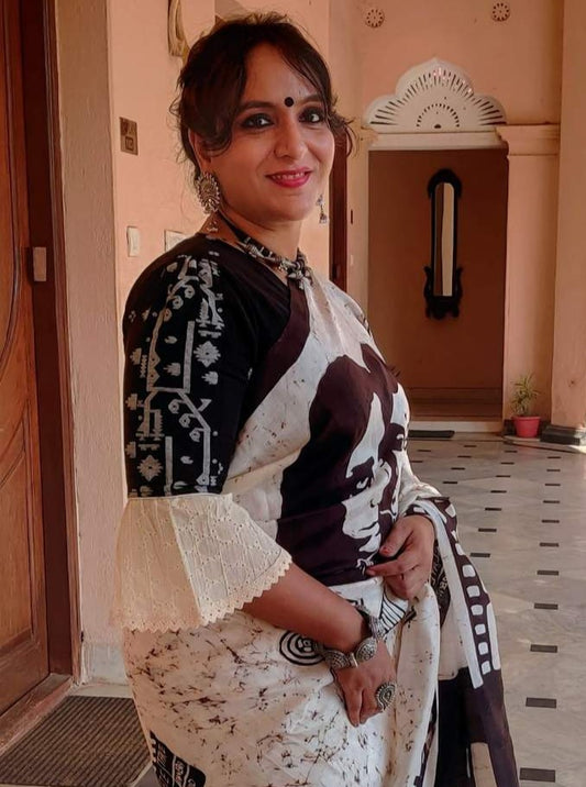 Black Jamdani Hakoba Sleeves