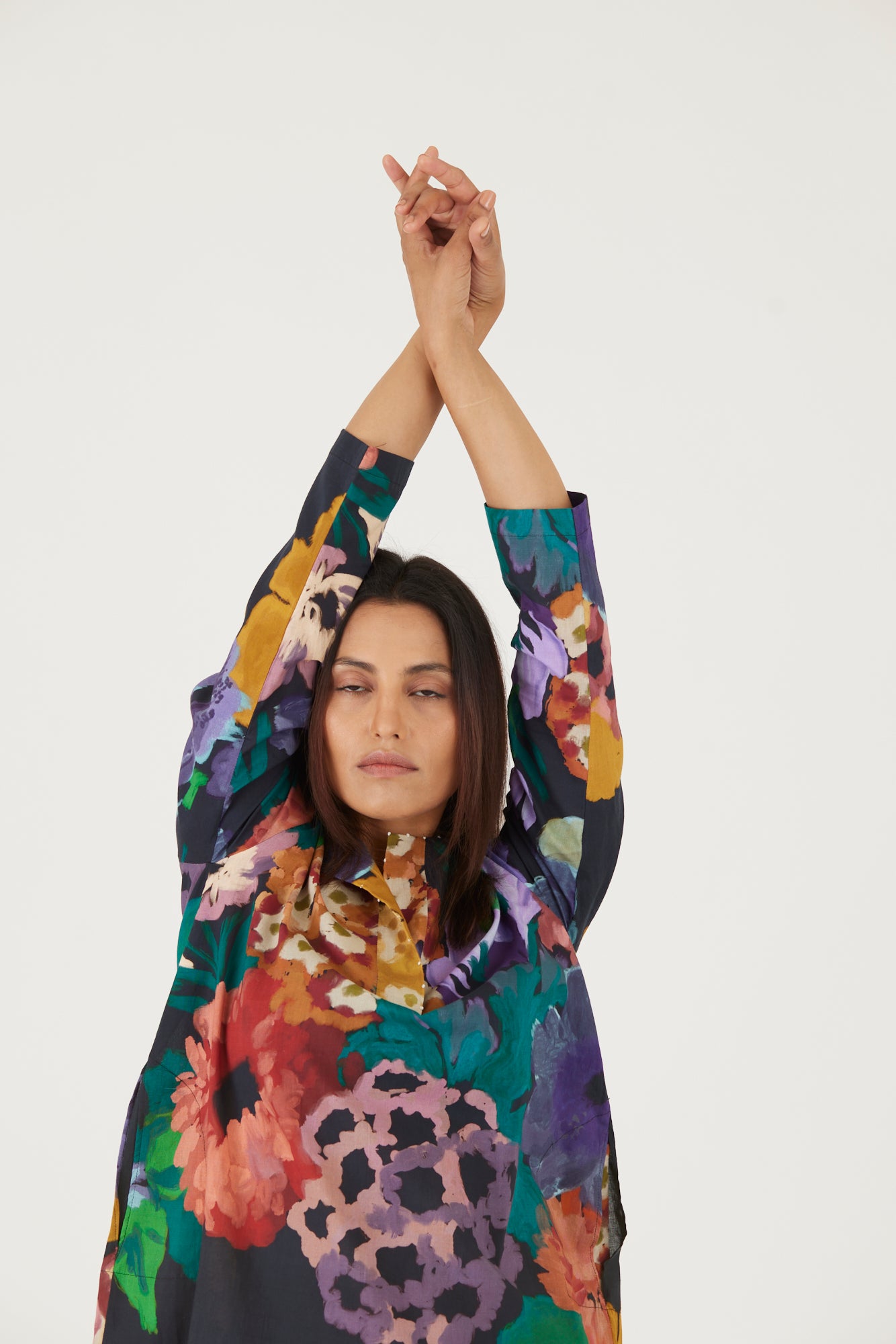 Farah Black Cotton Kurta Set