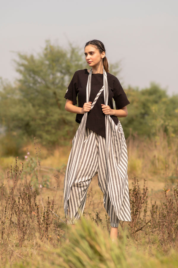 Grey Stripes Organic Kala Cotton Pant