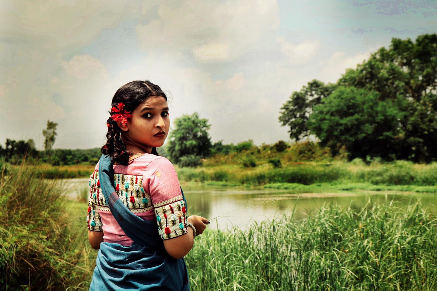 Pink Jamdani Wild Flowers 2