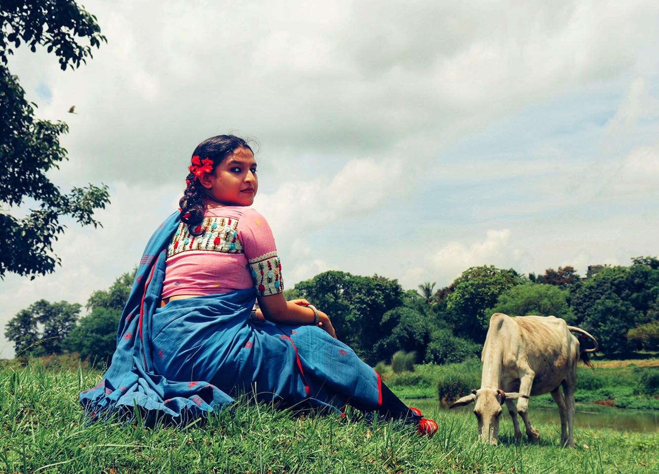 Pink Jamdani Wild Flowers 2