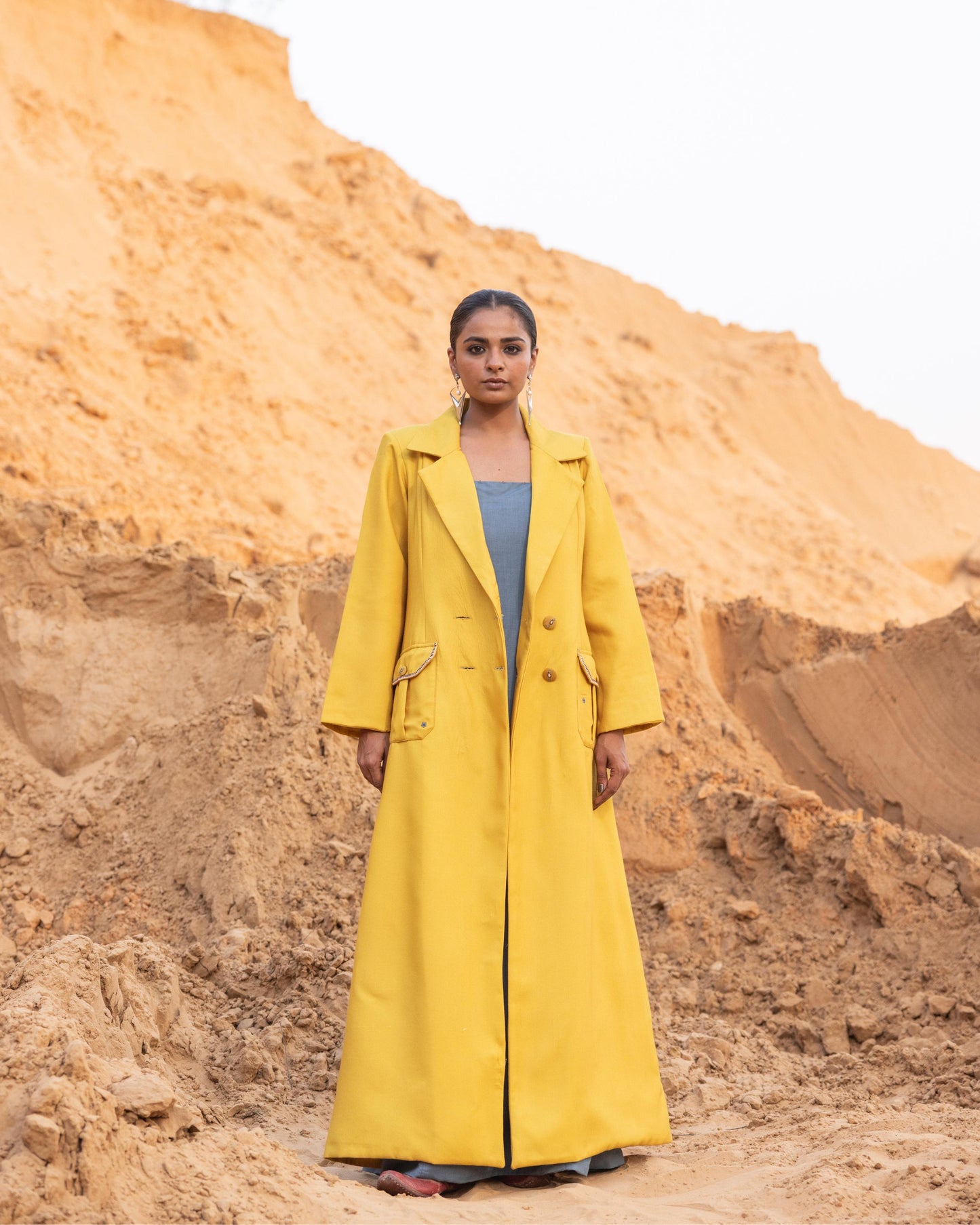 RHYSA DRESS & JACKET SET - MUSTARD & Normandy