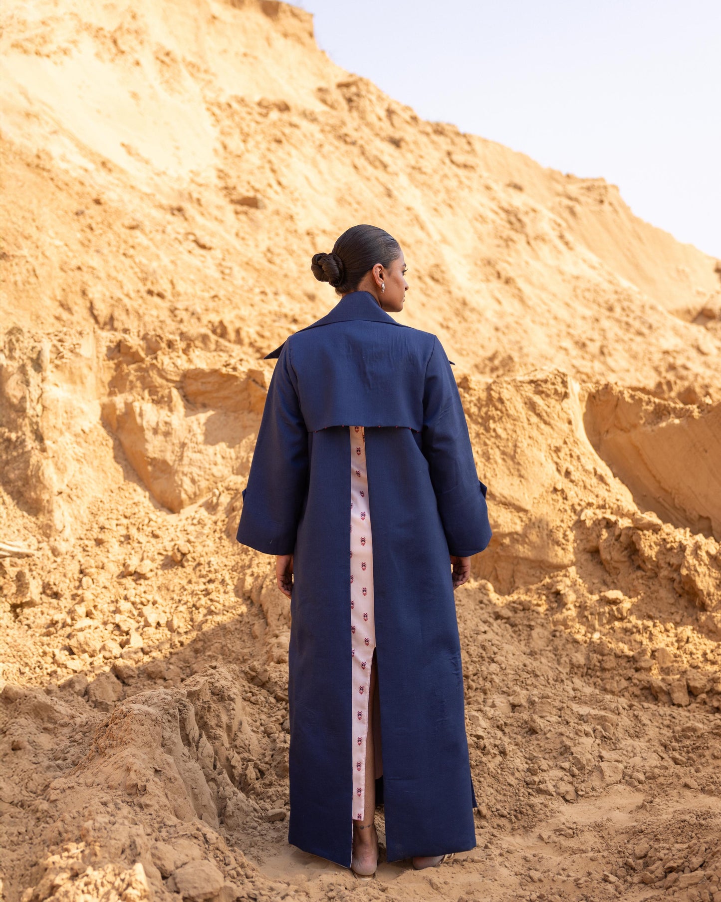 KOSHA DRESS & JACKET SET - BLUE & Desert Sand