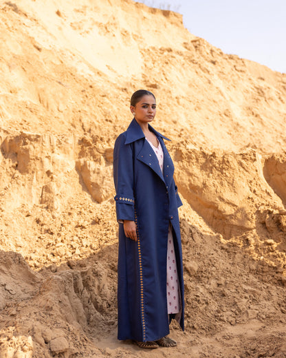 KOSHA DRESS & JACKET SET - BLUE & Desert Sand
