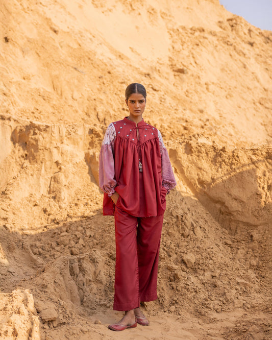 FRACT CO-ORD SET - MAROON