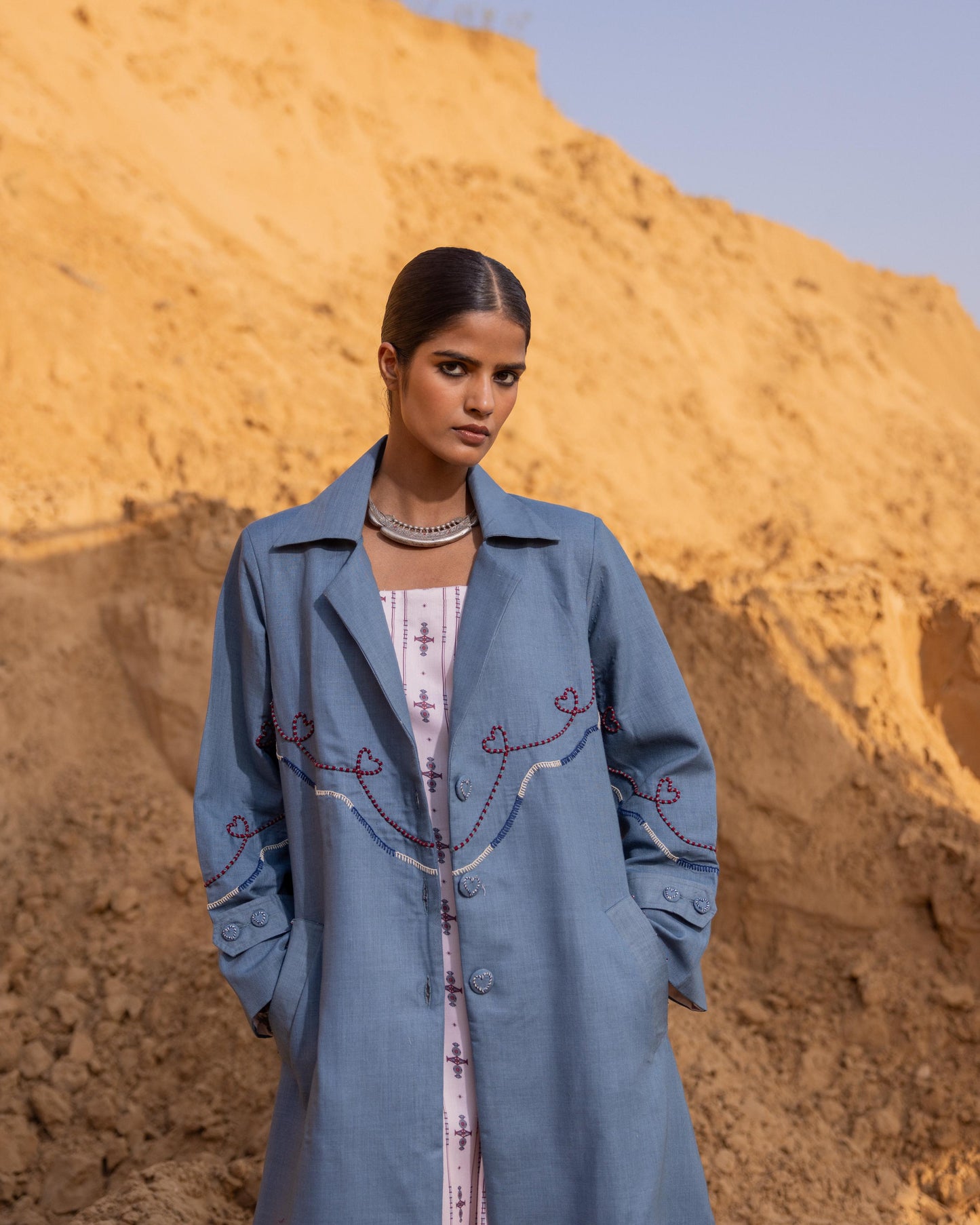 CHRONO DRESS & JACKET SET - Normandy & Desert sand