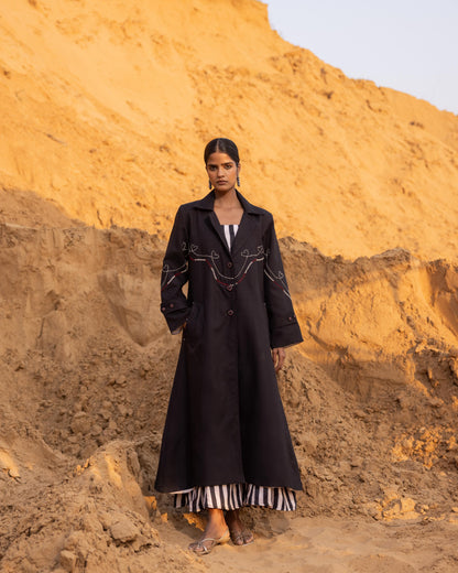 CHRONO DRESS & JACKET SET - BLACK