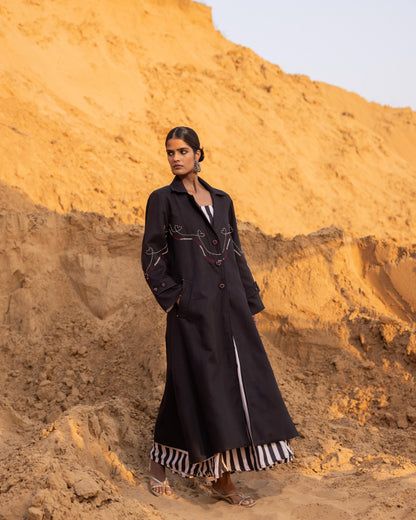 CHRONO DRESS & JACKET SET - BLACK