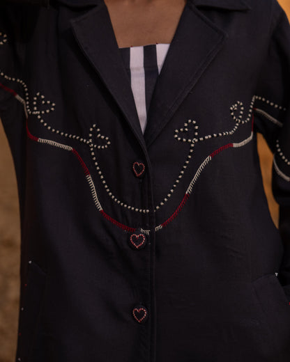 CHRONO DRESS & JACKET SET - BLACK