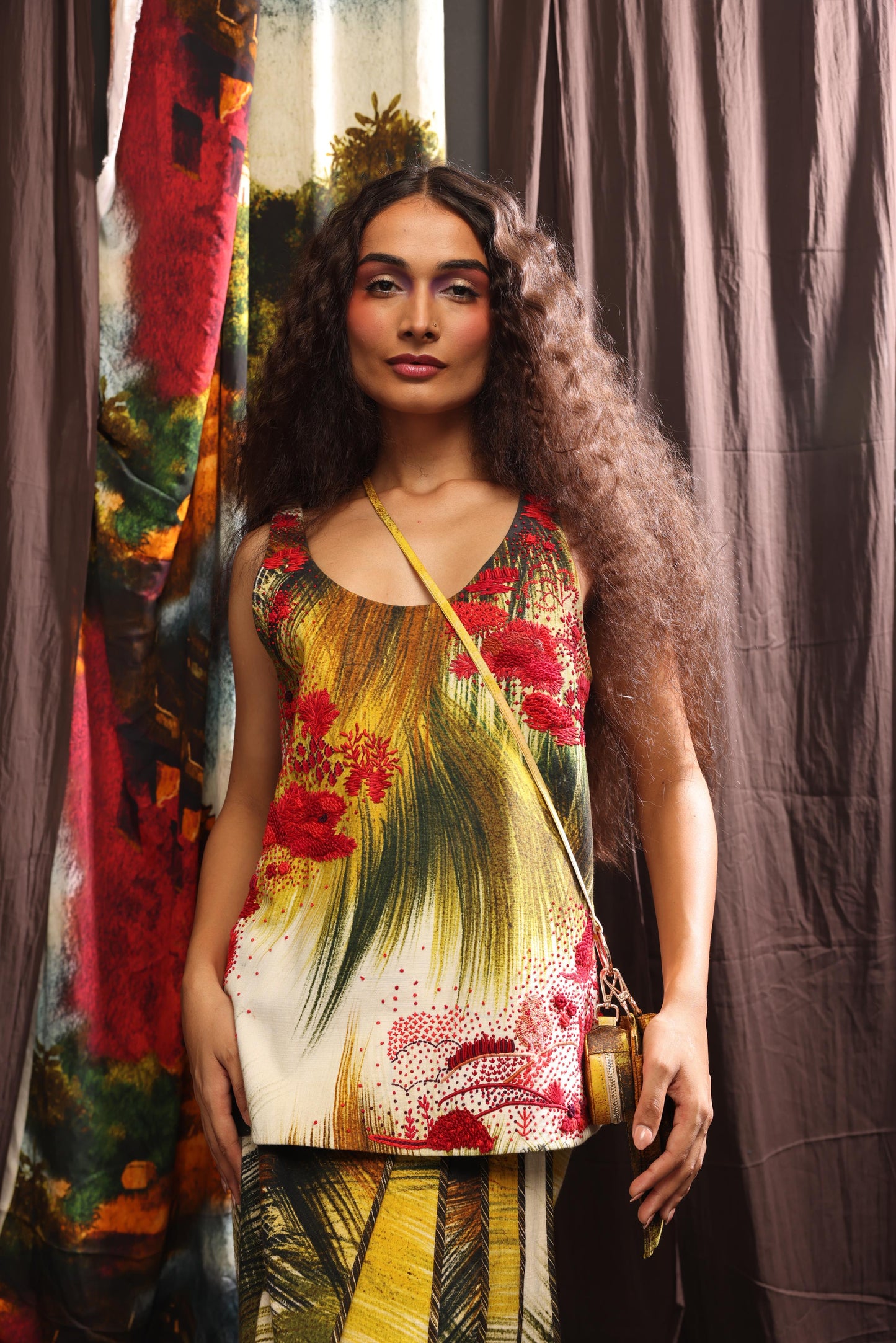 Crimson Grass Emb. Vest