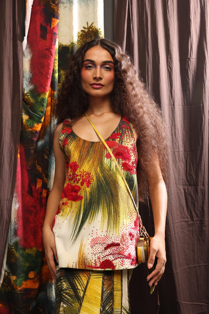 Crimson Grass Emb. Vest