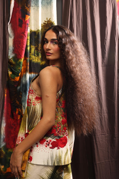 Crimson Grass Emb. Vest