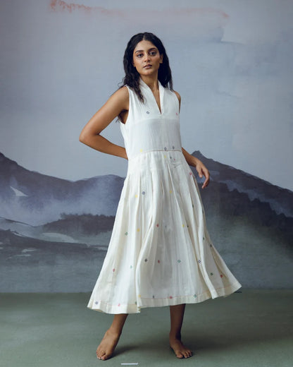 Ambar Sleeveless Box Pleat Dress