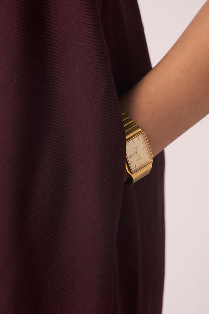 Izar Wine Silk One Shoulder Dress