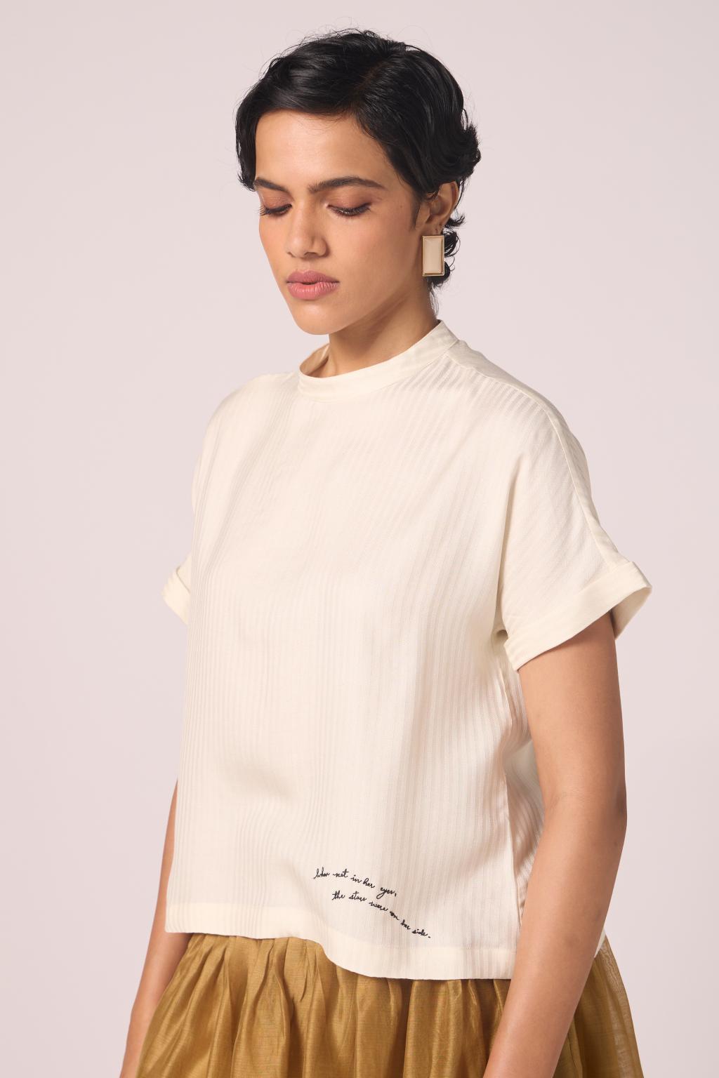 Rayya Off White Silk Top