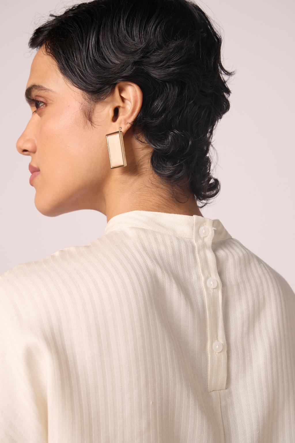 Rayya Off White Silk Top