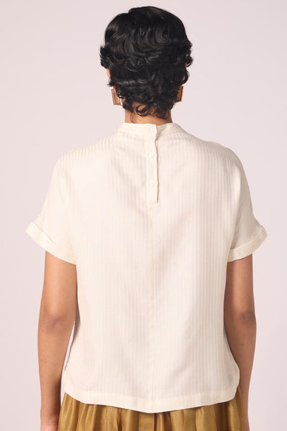 Rayya Off White Silk Top