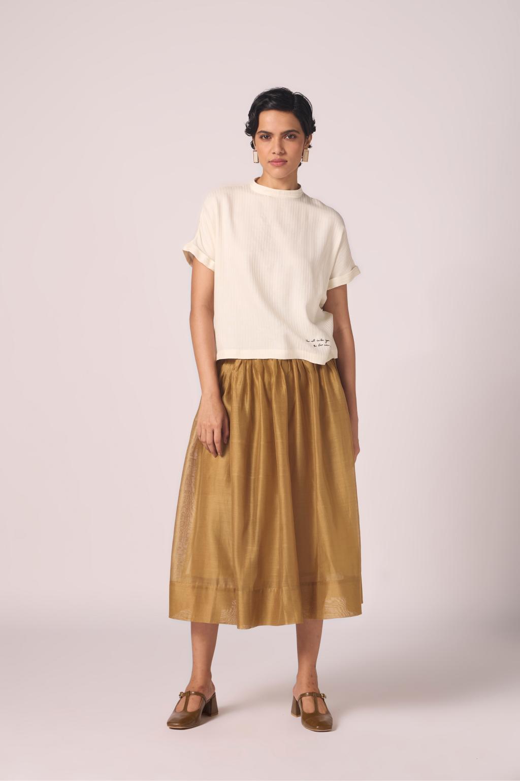 Rayya Off White Silk Top