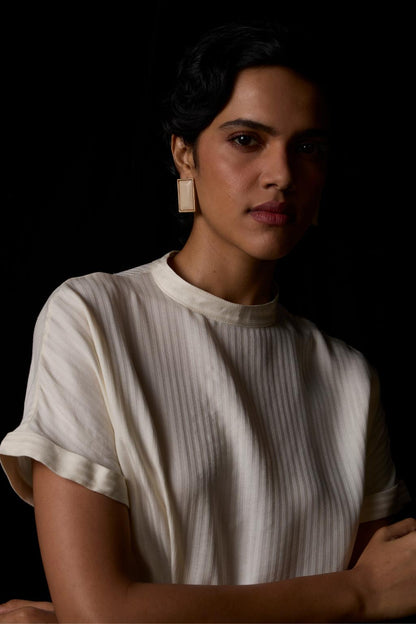 Rayya Off White Silk Top