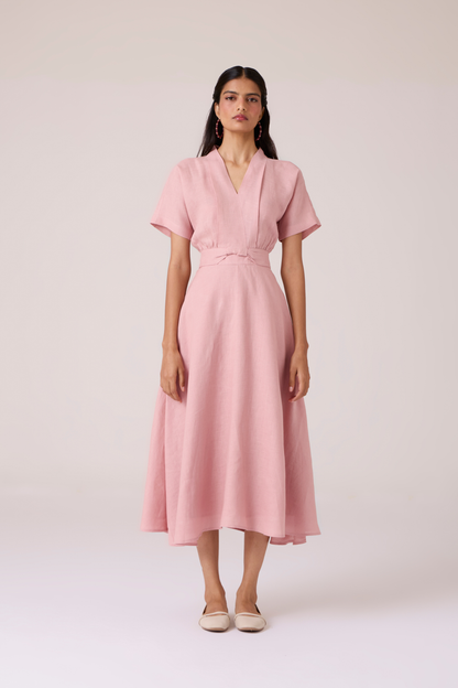 Miyake Rose Linen Dress