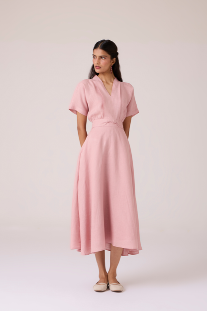 Miyake Rose Linen Dress