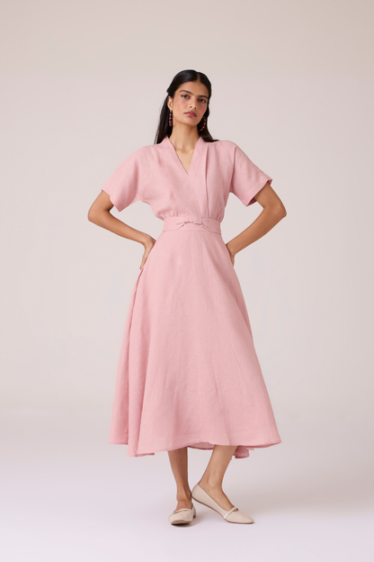 Miyake Rose Linen Dress