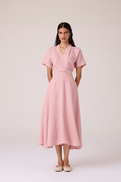 Miyake Rose Linen Dress