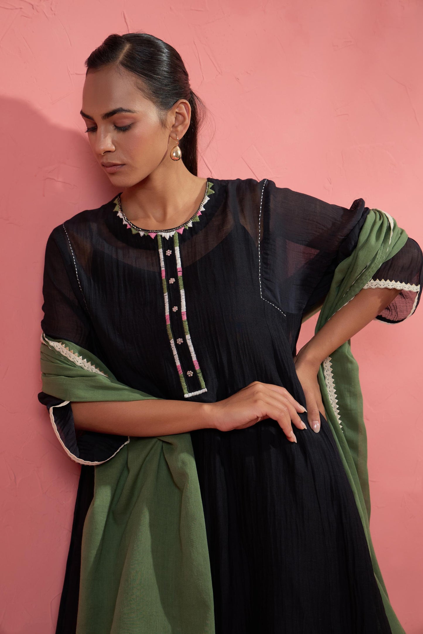 Green Zoya Dupatta
