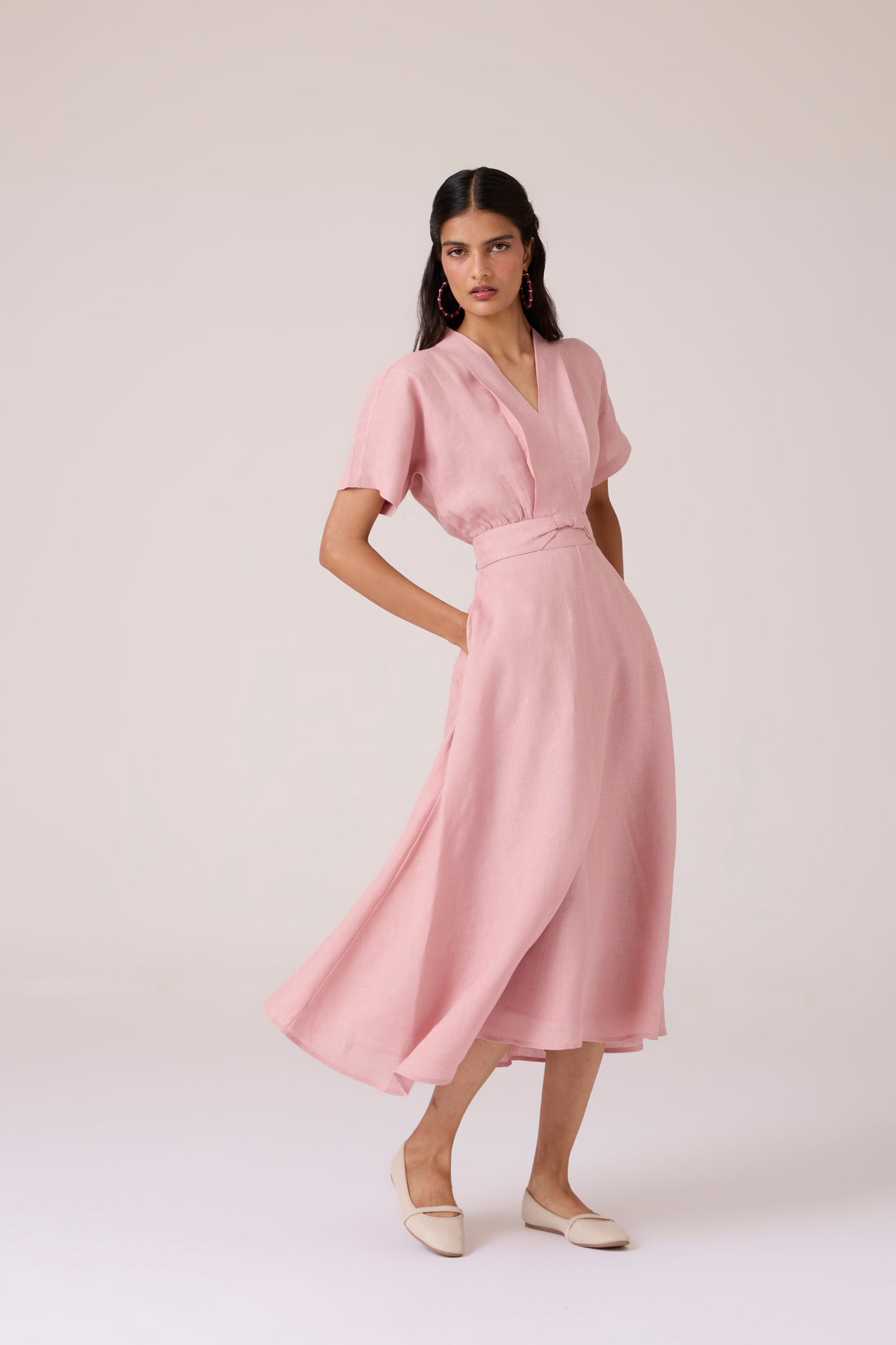 Miyake Rose Linen Dress