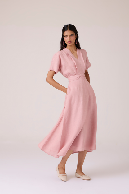 Miyake Rose Linen Dress